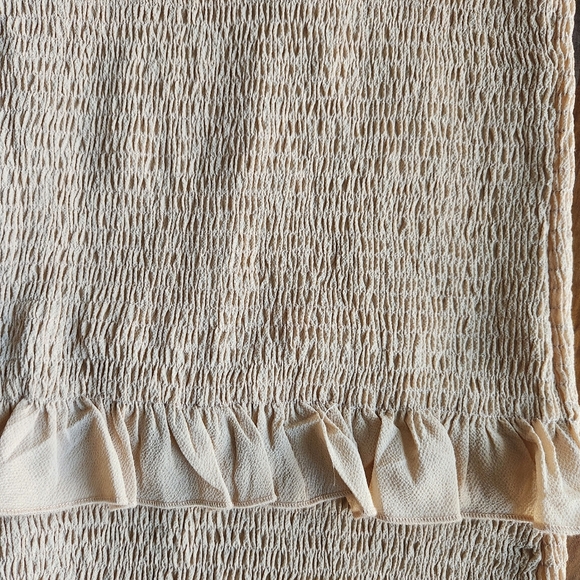 Maxi Teired Tube Dress, Beige, Adjustable Spaghetti Straps, Ruffled, Small - Picture 6 of 8